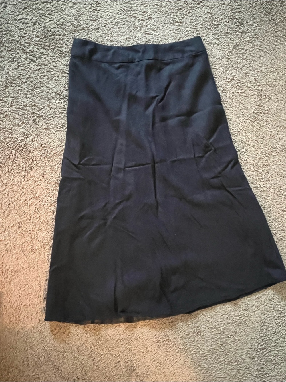 Navy A-line Classic Linen Blend Maxi Skirt